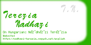 terezia nadhazi business card